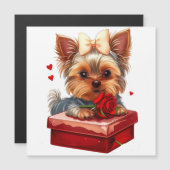 Schattige yorkie harten Moederdag-Valentijn (Voorkant / Achterkant)
