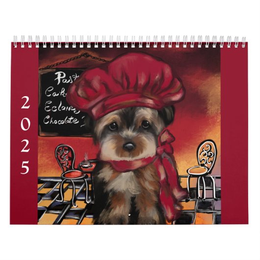 Schattige Yorkie-kalender Kalender (Hoes)