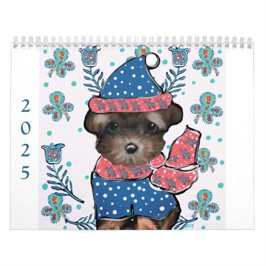 Schattige Yorkie-kalender Kalender (Hoes)