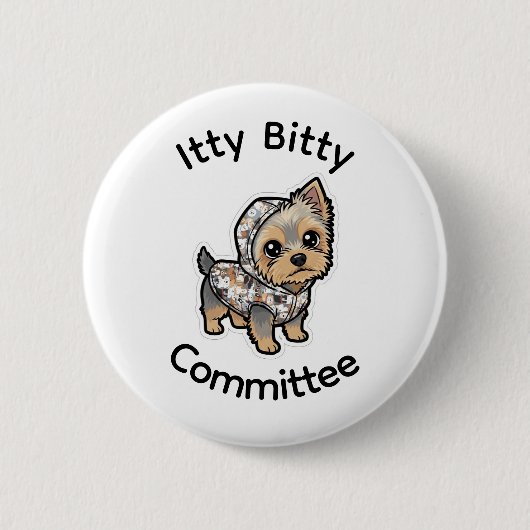 Schattige yorkie knop ronde button 5,7 cm (Voorkant)