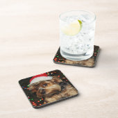 Schattige Yorkie met Santa Hat Bier Onderzetter (Rechterzijde)