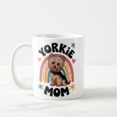 "Schattige Yorkie Mom-kunstwerk voor Hondenliefheb Koffiemok (Links)