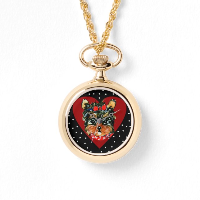 Schattige Yorkie Poo  Horloge (Voorkant)