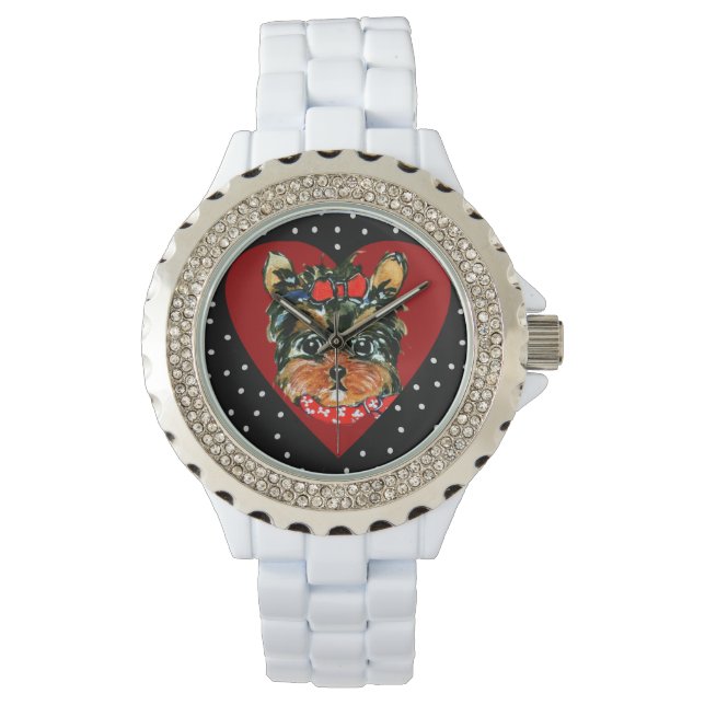 Schattige Yorkie Poo  Horloge (Voorkant)