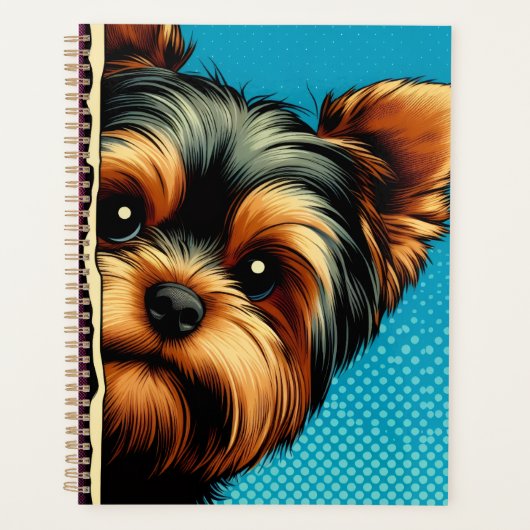 Schattige Yorkie Yorkshire Terrier Pop Art Planner (Voorkant)
