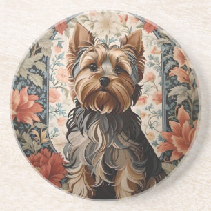 Schattige Yorkie   Yorkshire Terrier Portret Zandsteen Onderzetter
