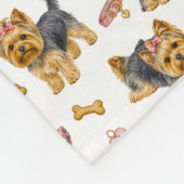 Schattige Yorkies Fleece Deken (Hoek)