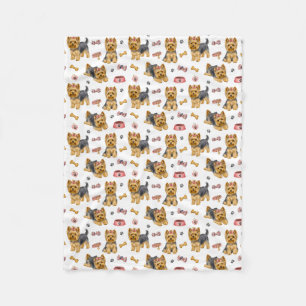Schattige Yorkies Fleece Deken