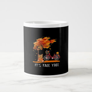 Schattige Yorkshire Autumn Kawaii Yorkie Het is He Grote Koffiekop