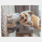 Schattige Yorkshire gepersonaliseerd Fleece Deken (Voorkant (Horizontaal))