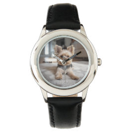 Schattige Yorkshire Gepersonaliseerde Kinderen Horloge
