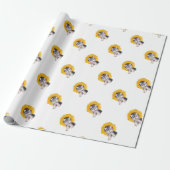 Schattige Yorkshire puppy dog & sunflower art Cadeaupapier (Uitgerold)