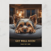 Schattige Yorkshire Terrier Beterschap Ansichtkaar Briefkaart (Voorkant)
