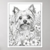 Schattige Yorkshire Terrier Dog Kleurend Poster (Voorkant)