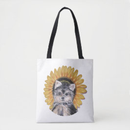 Schattige Yorkshire Terrier-hond Tote Bag