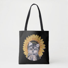 Schattige Yorkshire Terrier-hond Tote Bag