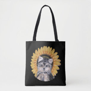 Schattige Yorkshire Terrier-hond Tote Bag