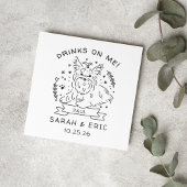 Schattige Yorkshire terrier Hond Trouw Drinken op  Servet