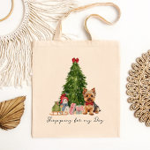 Schattige Yorkshire terrier kerstthema Tote Bag