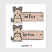 Schattige Yorkshire Terrier Label (Vel)