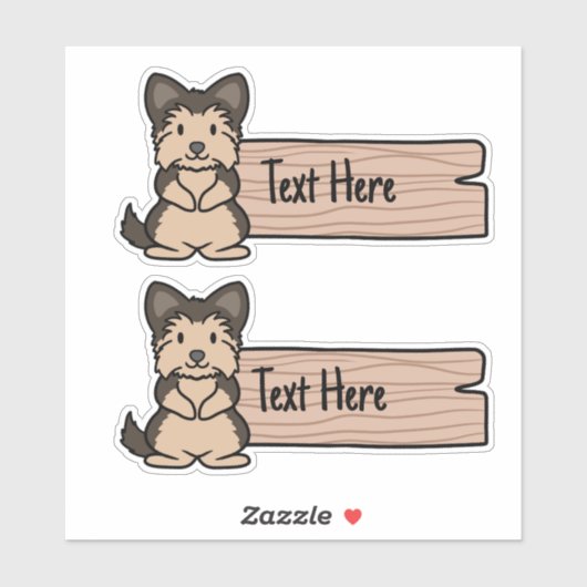 Schattige Yorkshire Terrier Label (Vel)