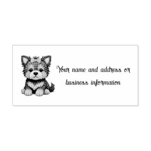 Schattige Yorkshire Terrier met een strik Zelfinktende Stempel