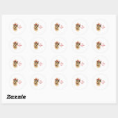 Schattige Yorkshire Terrier met Moederdag Wish Ronde Sticker (Vel)