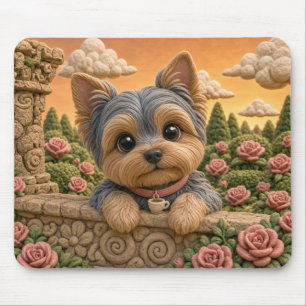 Schattige Yorkshire Terrier Puppy, Baby Hond Muismat