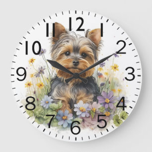 Schattige Yorkshire Terrier Puppy Hond Grote Klok