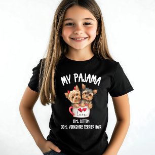 Schattige Yorkshire Terrier Pyjama Liefhebber T-shirt