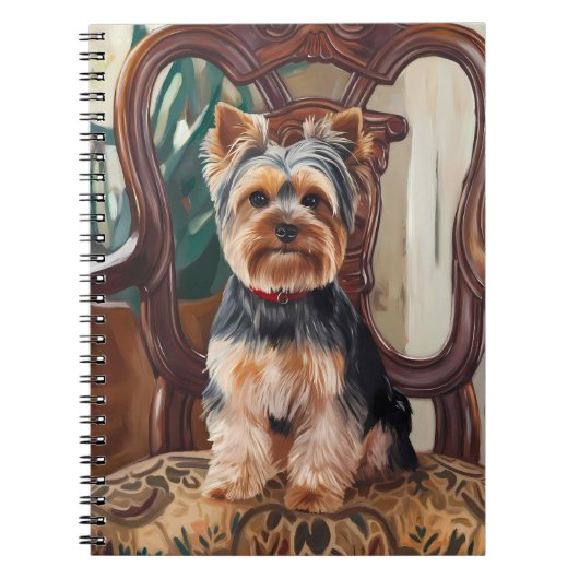 Schattige Yorkshire Terrier Schilderij Notitieboek (Voorkant)