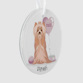 Schattige Yorkshire Terrier Verjaardag Ornament (voorkant)