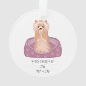 Schattige Yorkshire Terrier Verjaardag Ornament (achterkant)