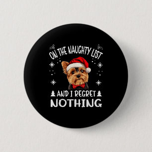 Schattige Yorkshire Terrier Yorkie Hond Kerstmis O Ronde Button 5,7 Cm
