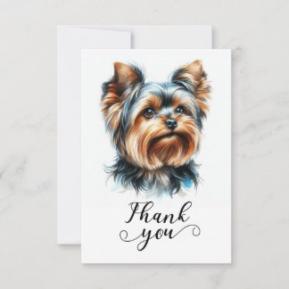 Schattige Yorkshire Terrier Yorkie Illustratie Kun Bedankkaart