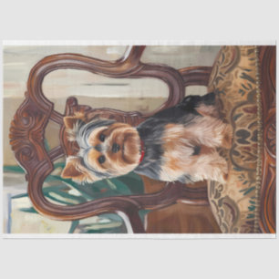 Schattige Yorkshire Terrier Yorkie Portret Schilde Tissuepapier