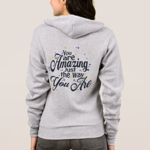 Schattige '' You Are Amazing'' Black on Grey Typog Hoodie