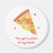 Schattige You Got A Pizza Of My Heart Pun Button Magneet (Voorkant)