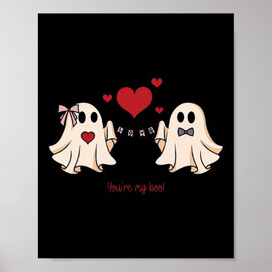 Schattige You're My Boo Ghost Schattige Spooky Val Poster (Voorkant)