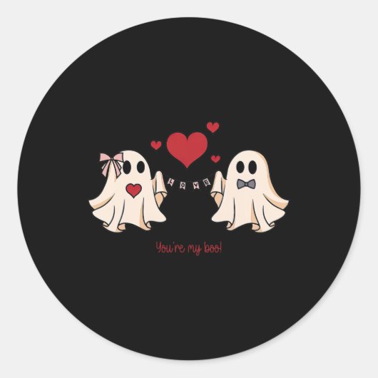 Schattige You're My Boo Ghost Schattige Spooky Val Ronde Sticker (Voorkant)