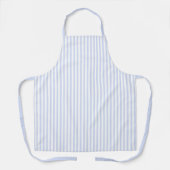 Schattige Zacht Blauw en Wit Gestreept Schort (Voorkant)