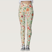 Schattige zacht kleur bloemenpatroon leggings (Voorkant)