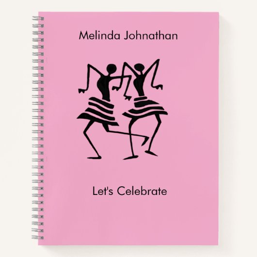 Schattige, Zacht Roze, Silhouette Celebration Notitieboek (Voorkant)