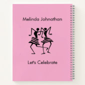 Schattige, Zacht Roze, Silhouette Celebration Notitieboek (Achterkant)