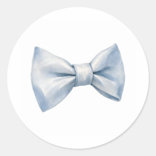 Schattige Zachte Blauwe Aquarel Lint Boog Coquette Ronde Sticker