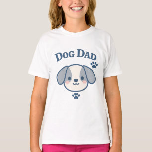 Schattige Zachte Blauwe Hond Papa Esthetische Kawa T-shirt