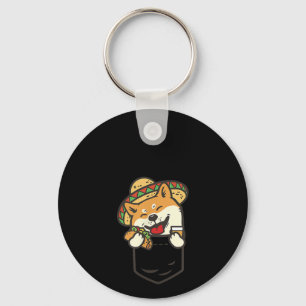 Schattige Zak Shiba Inu Mexicaanse Hond Taco Tequi Sleutelhanger