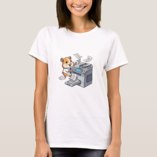 Schattige zakelijke hamster met stropdas die kopie t-shirt