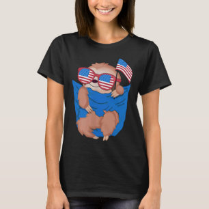 Schattige zakluiaard 4 juli dier Amerikaanse vlag T-shirt