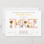 Schattige zal binnenkort drie meisje bloemen3e ver kaart (Voorkant)